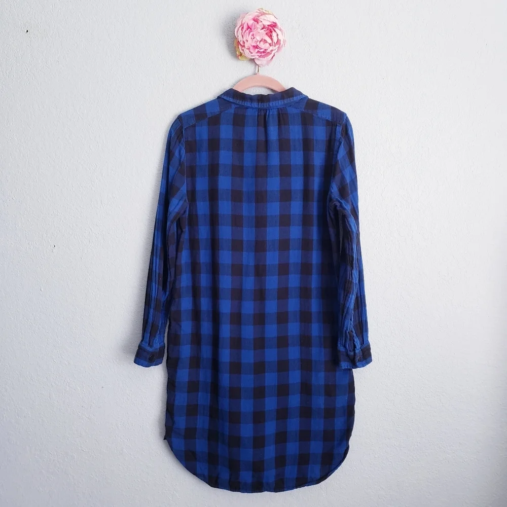 Madewell Latitude Blue and Black Buffalo Check Tunic Shirt Dress - Picture 10 of 10